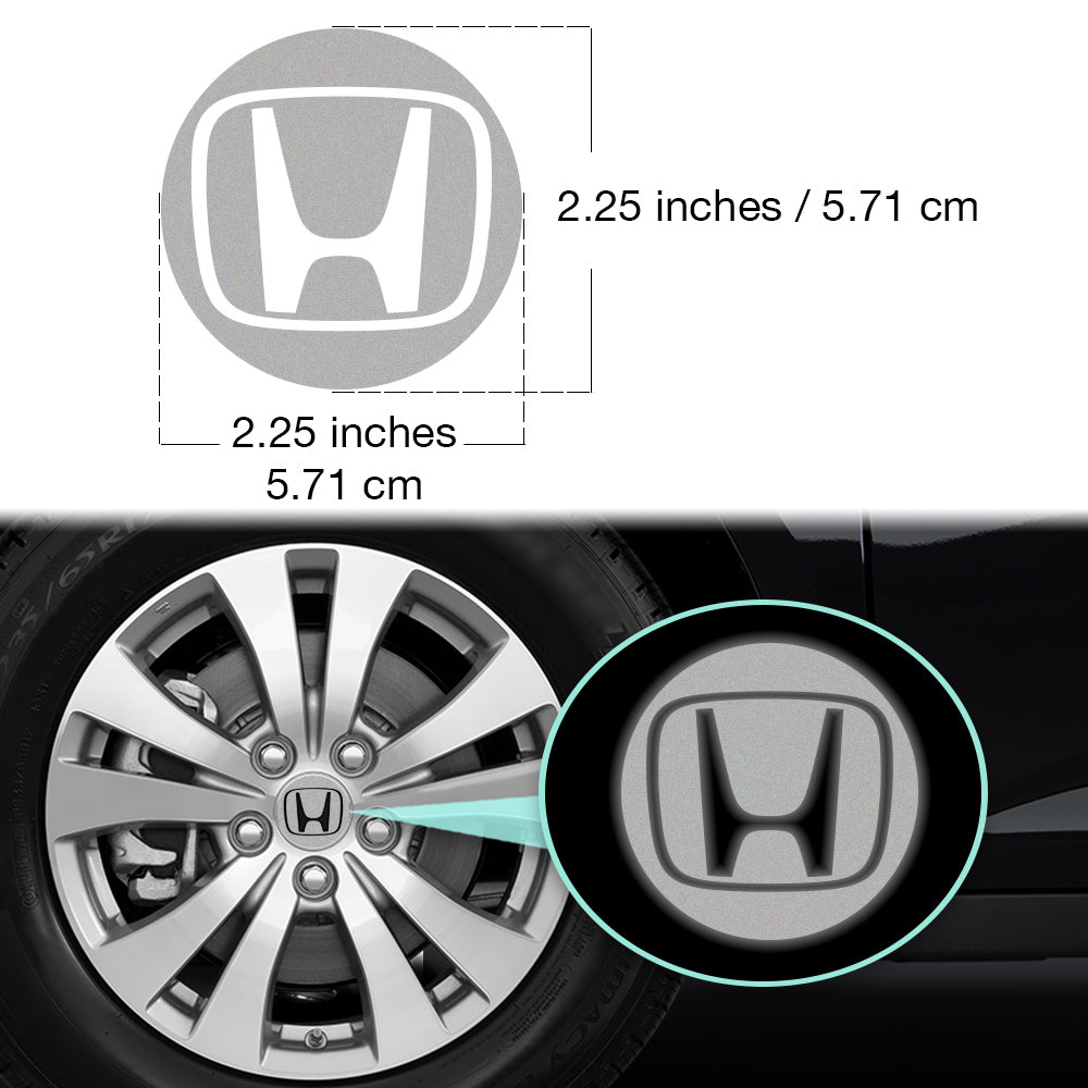 Honda Civic Accord CRV VTEC Si Jant Kapağı için IPG Dekoratif Koruyucu Logo Amblem Sticker Etiket Aksesuar Vinil (Jant kapağı çapı:2.25" inç - 4 Set) Dış Etiket (Reflektif Serisi)