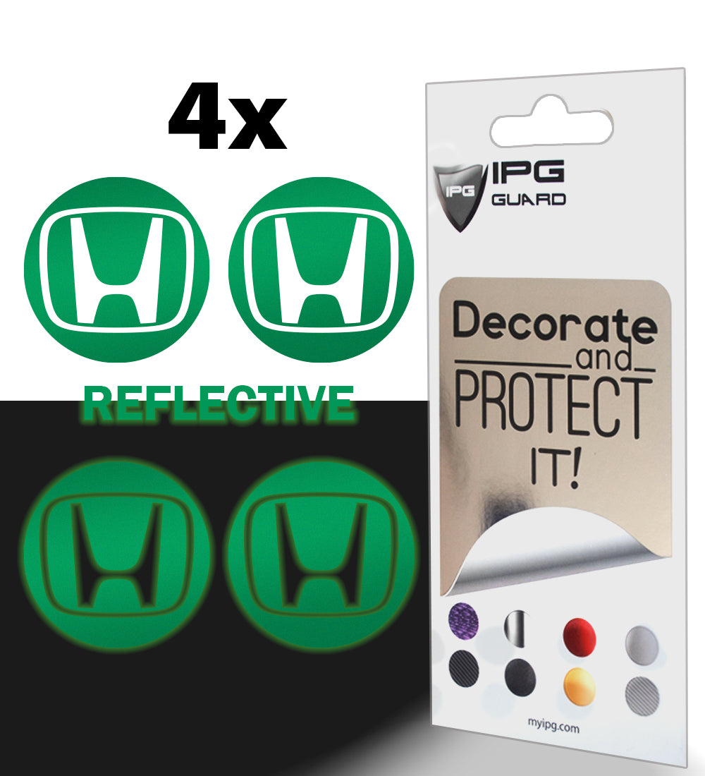 Honda Civic Accord CRV VTEC Si Jant Kapağı için IPG Dekoratif Koruyucu Logo Amblem Sticker Etiket Aksesuar Vinil (Jant kapağı çapı:2.25" inç - 4 Set) Dış Etiket (Reflektif Serisi)