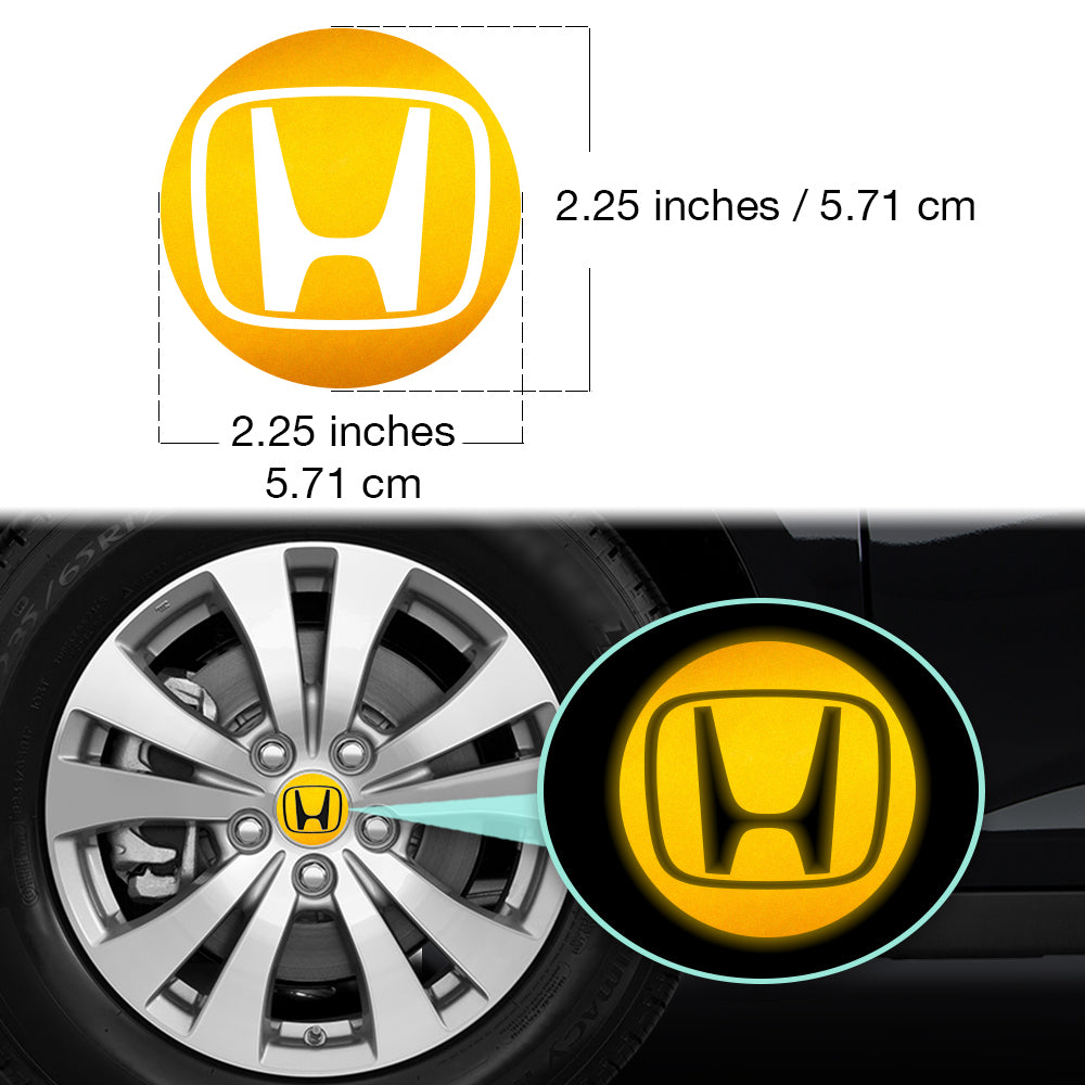 Honda Civic Accord CRV VTEC Si Jant Kapağı için IPG Dekoratif Koruyucu Logo Amblem Sticker Etiket Aksesuar Vinil (Jant kapağı çapı:2.25" inç - 4 Set) Dış Etiket (Reflektif Serisi)
