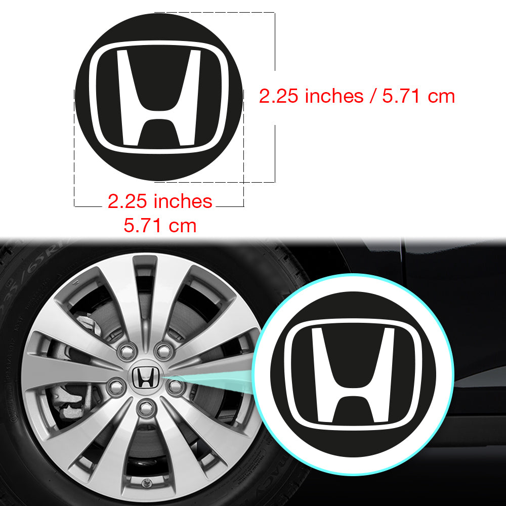 Honda Civic Accord CRV VTEC Si Jant Kapağı için IPG Dekoratif Koruyucu Dış Logo Amblem Sticker Etiket Aksesuar Vinil (Jant kapağı çapı:2.25" inç - 4 Set)
