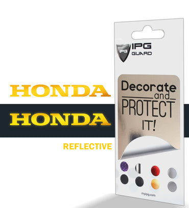 Honda Logo Yazısı 6 inç için IPG Dekoratif Koruyucu Amblem Sticker Etiket Aksesuar Vinil (2 Adet)(Reflektif Serisi)