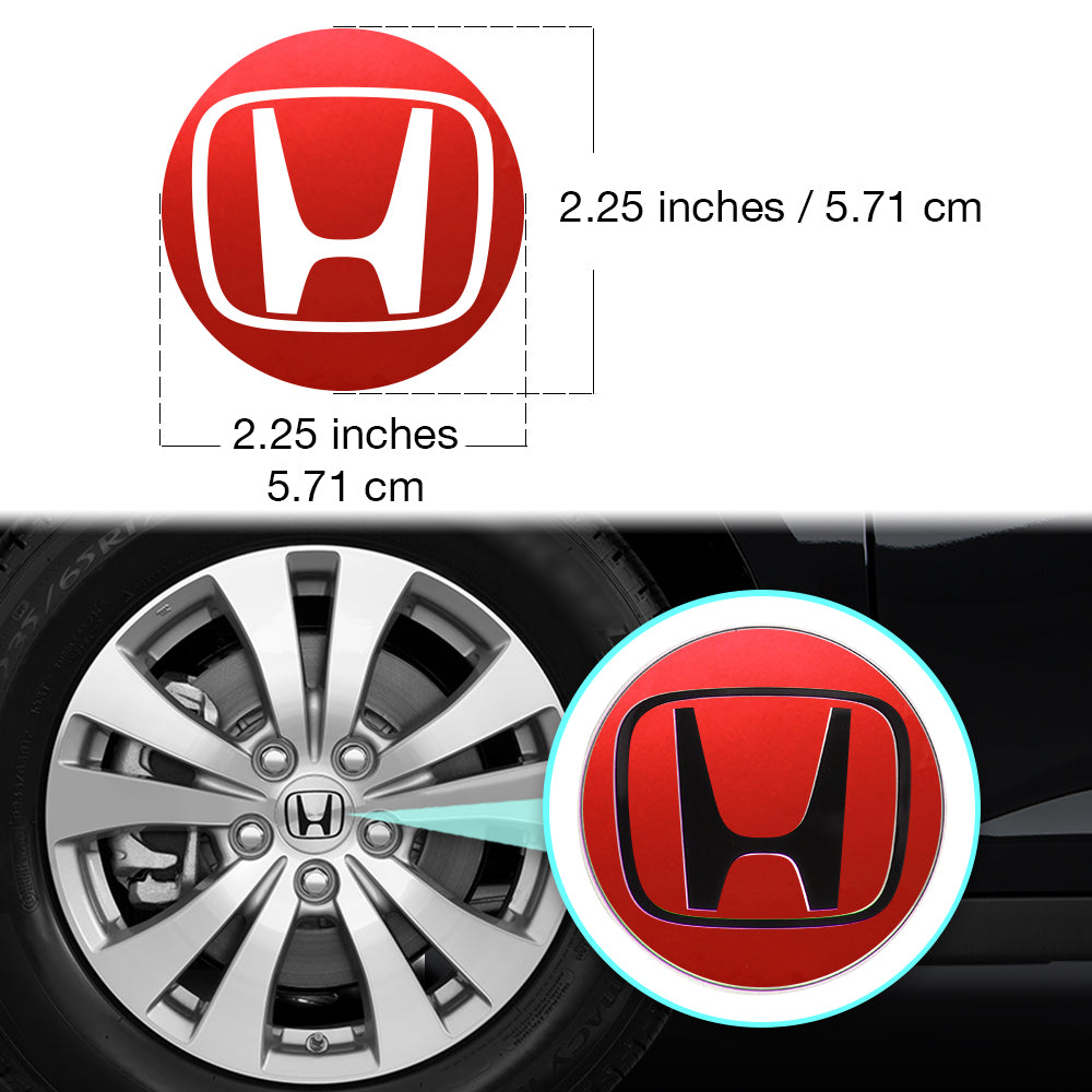 Honda Civic Accord CRV VTEC Si Jant Kapağı için IPG Dekoratif Koruyucu Dış Logo Amblem Sticker Etiket Aksesuar Vinil (Jant kapağı çapı:2.25" inç - 4 Set)