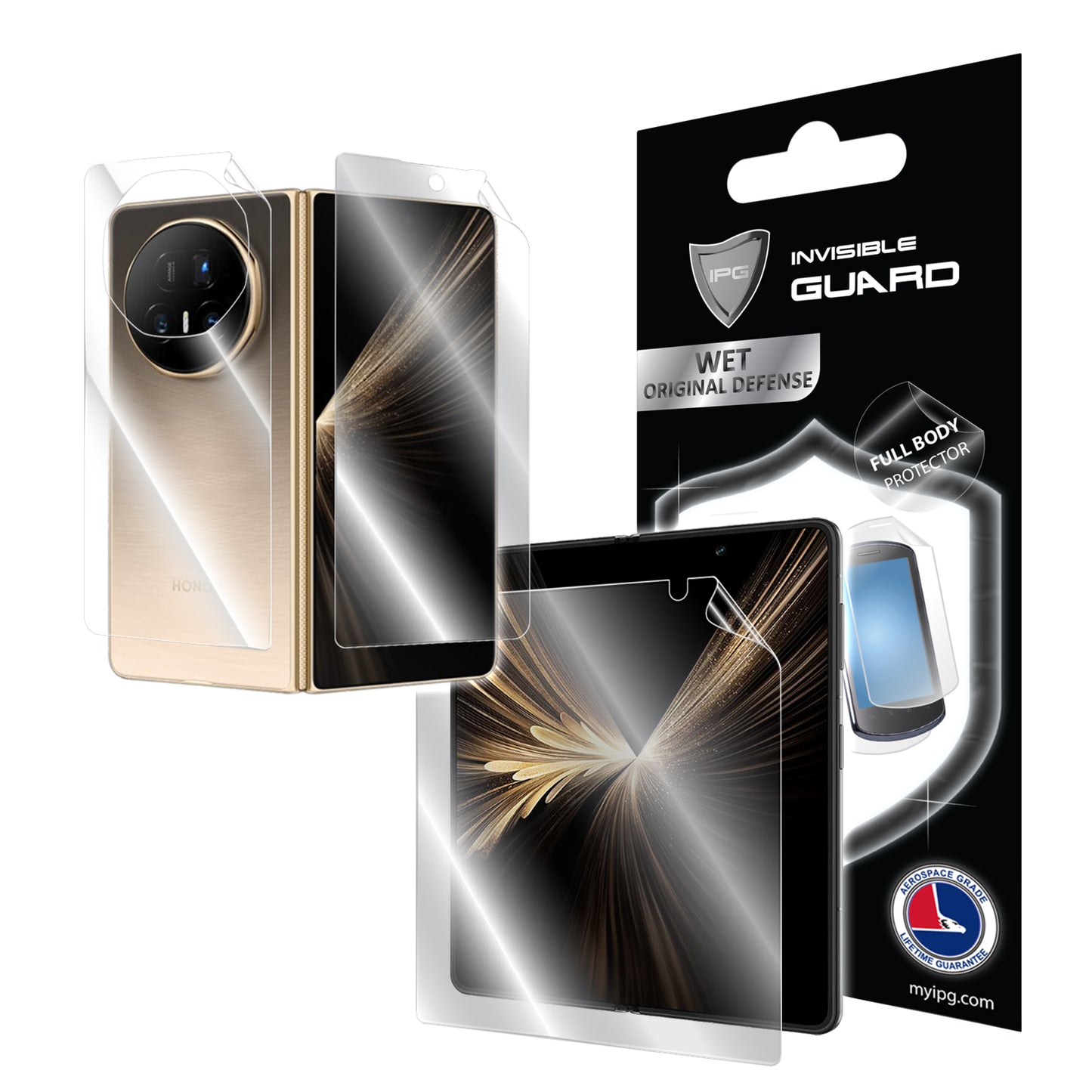 HONOR Magic V5 için IPG Orijinal TAM KASA (İç + Dış Ekran) Tam Kaplama Koruyucu (Hidrojel)