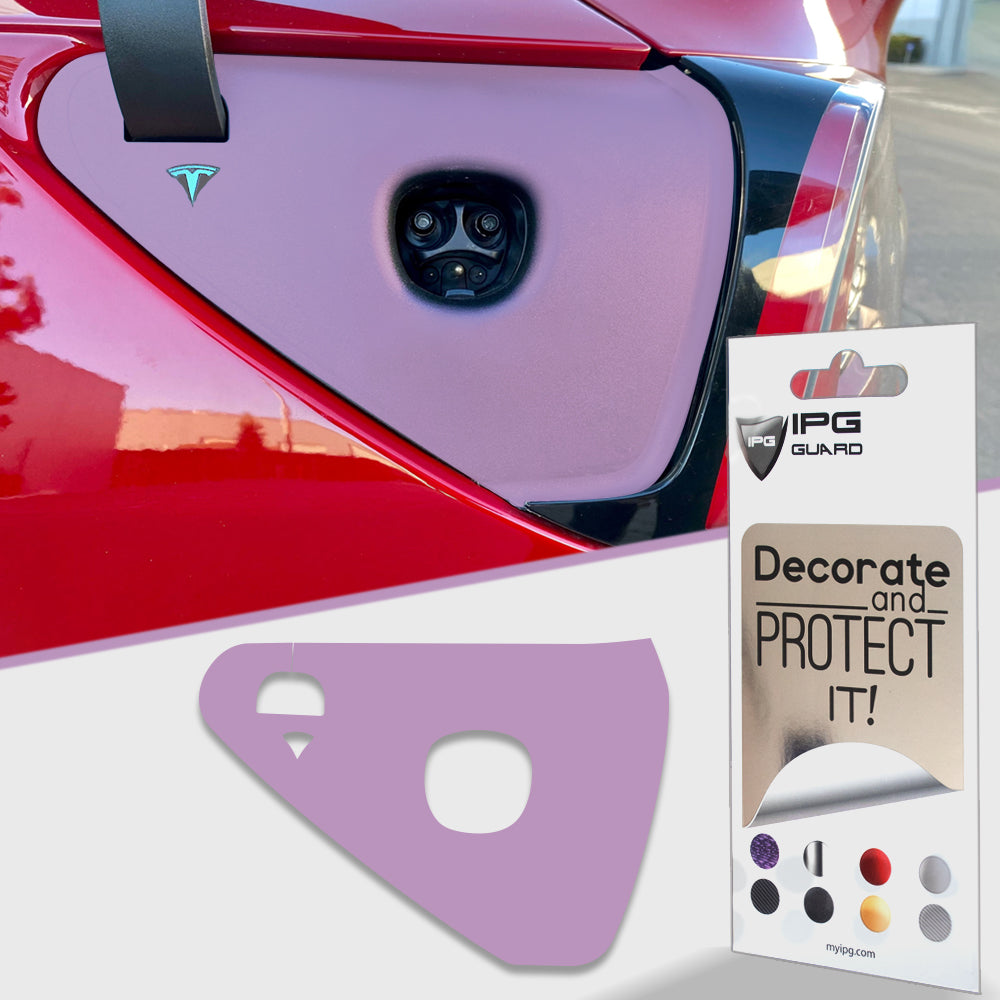 Tesla Model 3 - Model Y 2021-2023 Şarj Port Girişi için IPG Dekoratif Koruyucu Logo Amblem Sticker Etiket Aksesuar Vinil