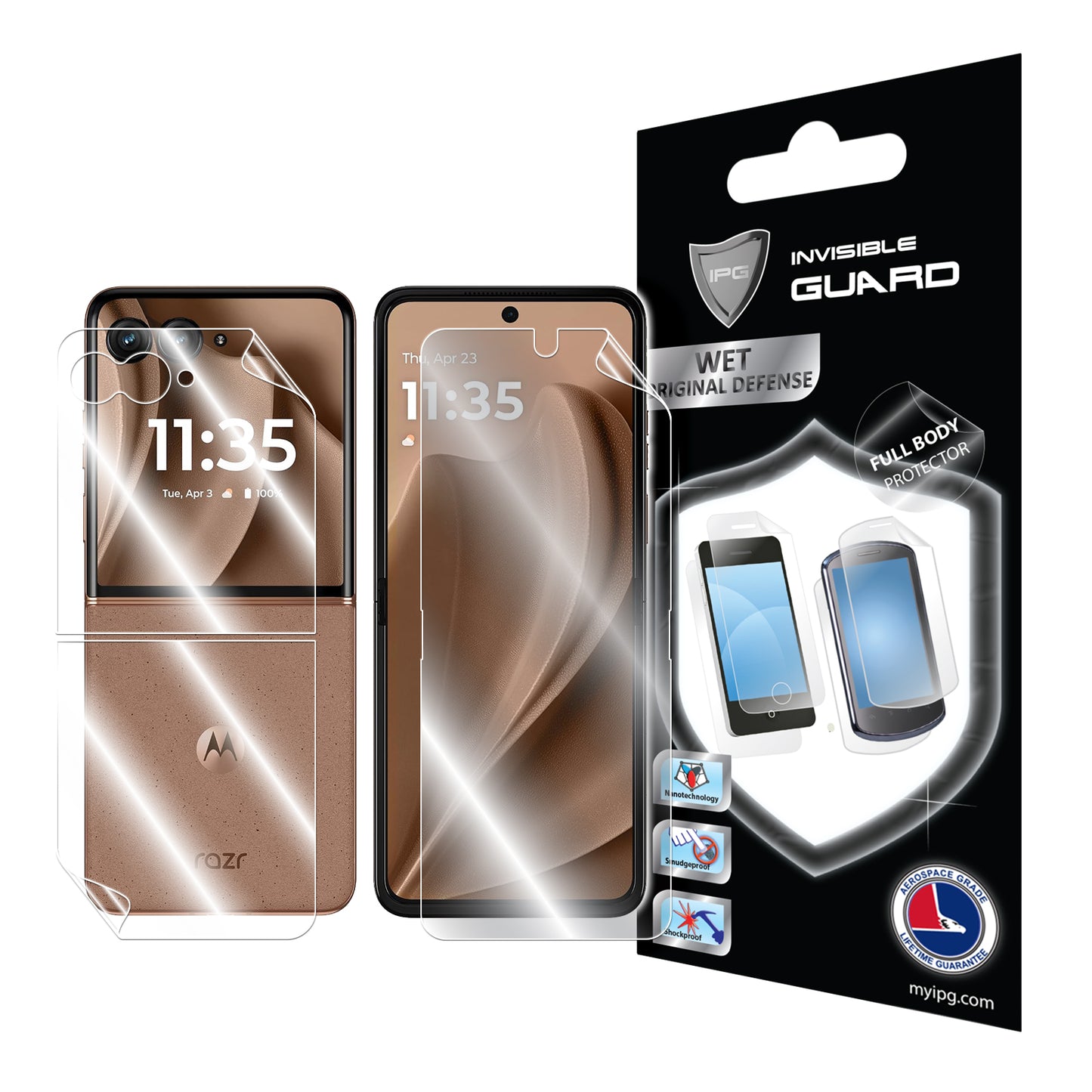 IPG Original for Motorola Razr+ 2025 (Internal - External Screen) FULL BODY Protector (Hydrogel)