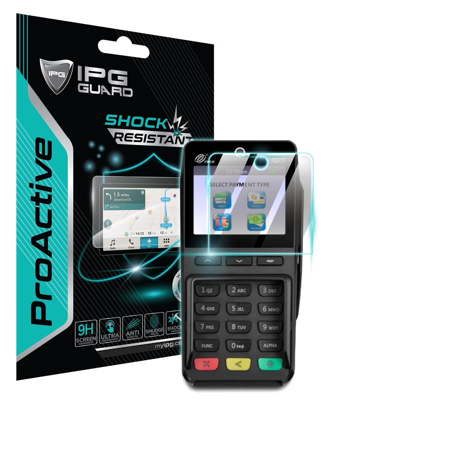 IPG ProActive for PAX Q25 Linux Smart Pinpad POS Terminal Display Handheld SCREEN Protector