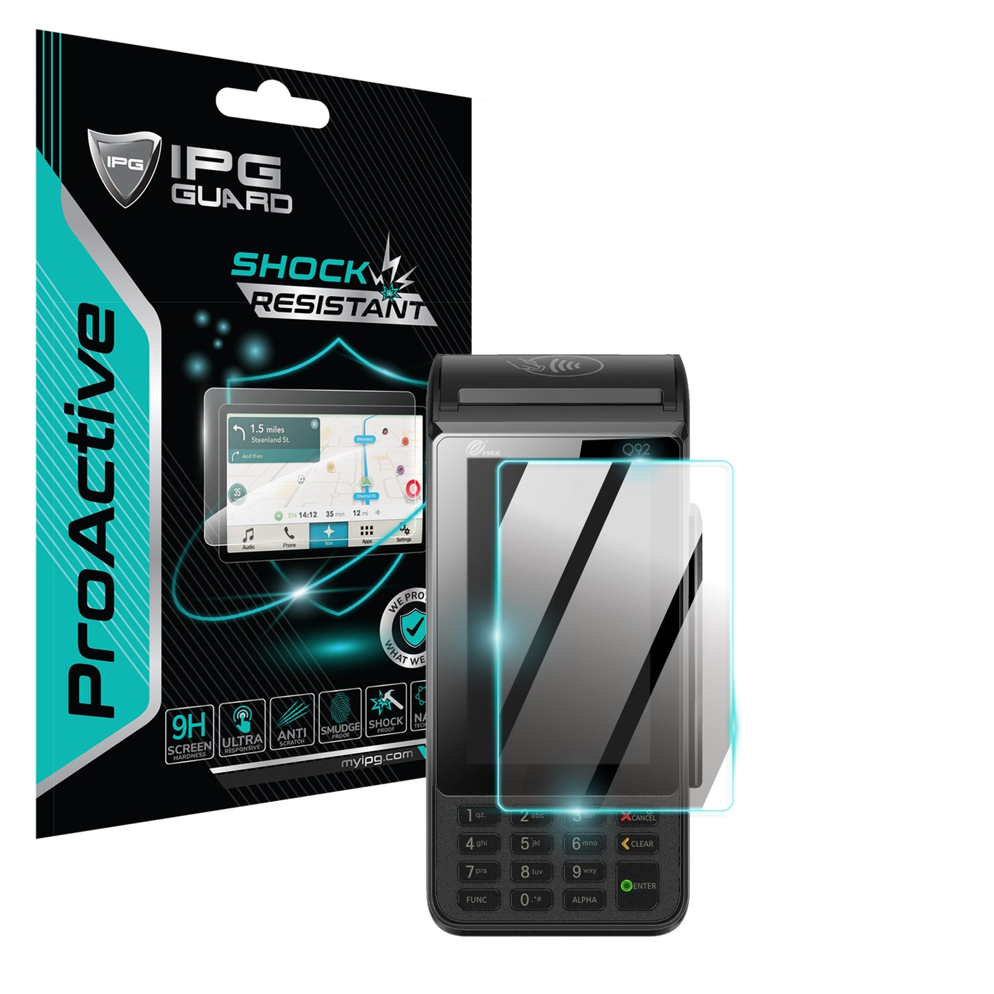 PAX Q92 Linux Smart POS Terminal Dokunmatik Ekranı için IPG ProActive Ekran Koruyucu