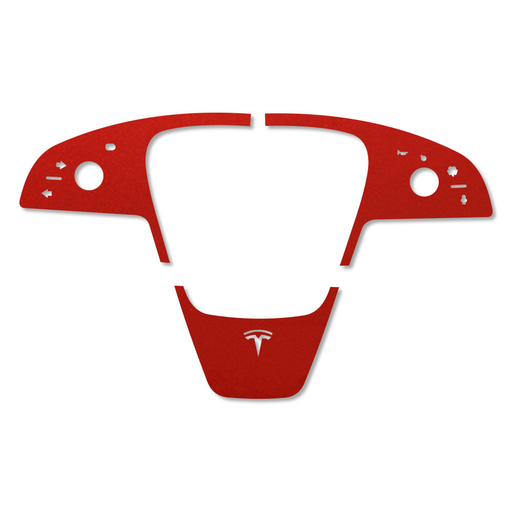IPG Decorative for Tesla Model S - Model X 2024 Steering Wheel Wrap Decals Stickers with Logo Protector