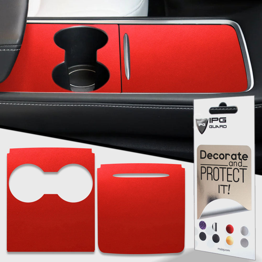 Tesla Model 3 / Model Y Orta Konsol (2.Gen) 2021-2023 için IPG Dekoratif Koruyucu Logo Amblem Sticker Etiket Aksesuar Vinil