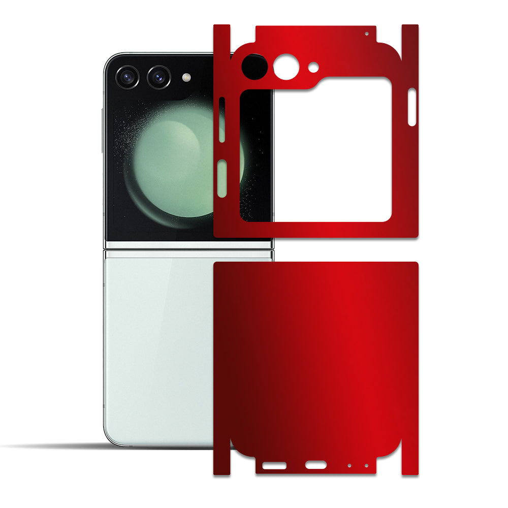 Samsung Galaxy Z Flip 5 için IPG Dekoratif Karbon Fiber Vinil Ön, Arka ve Yanlar Tam Koruma