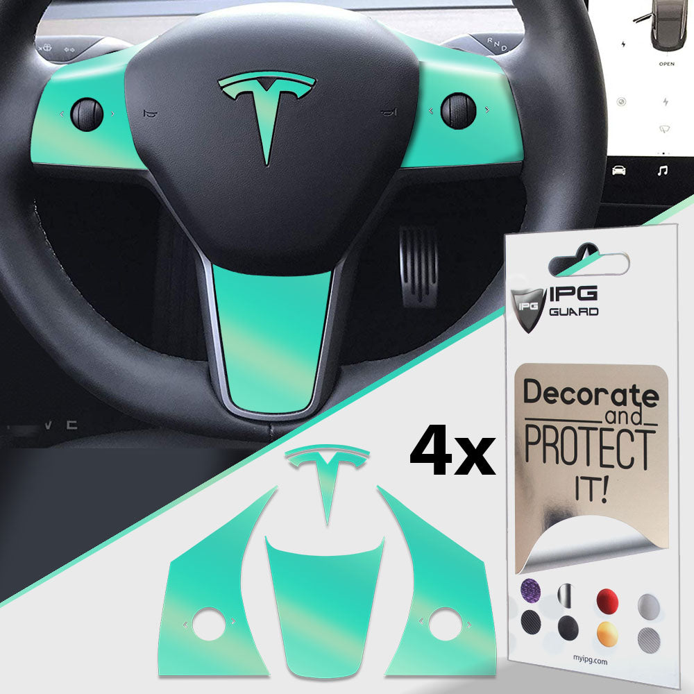 Tesla Model 3 2024 direksiyon için IPG Dekoratif Koruyucu Amblem Sticker Etiket Aksesuar Vinil