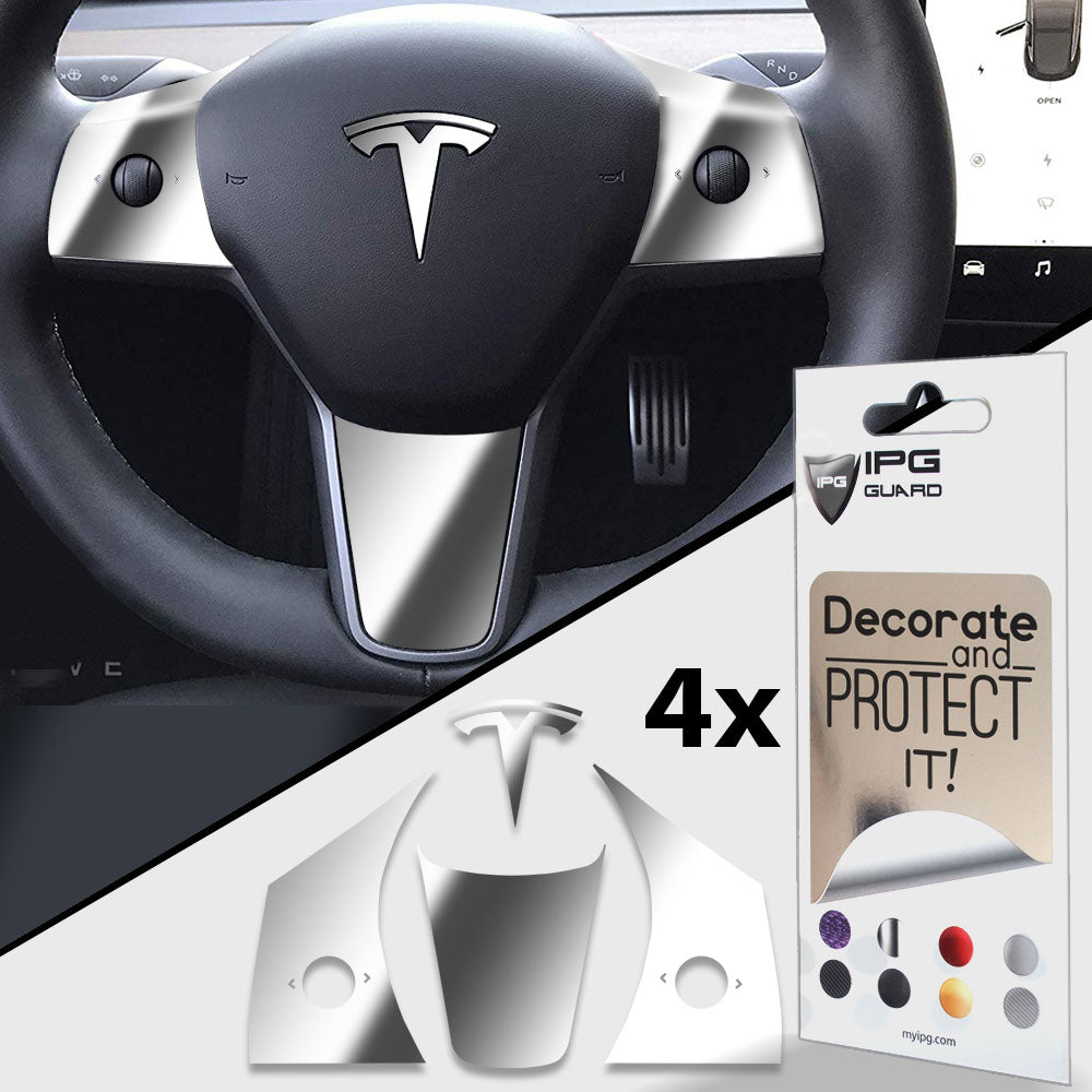 Tesla Model 3 2024 direksiyon için IPG Dekoratif Koruyucu Amblem Sticker Etiket Aksesuar Vinil
