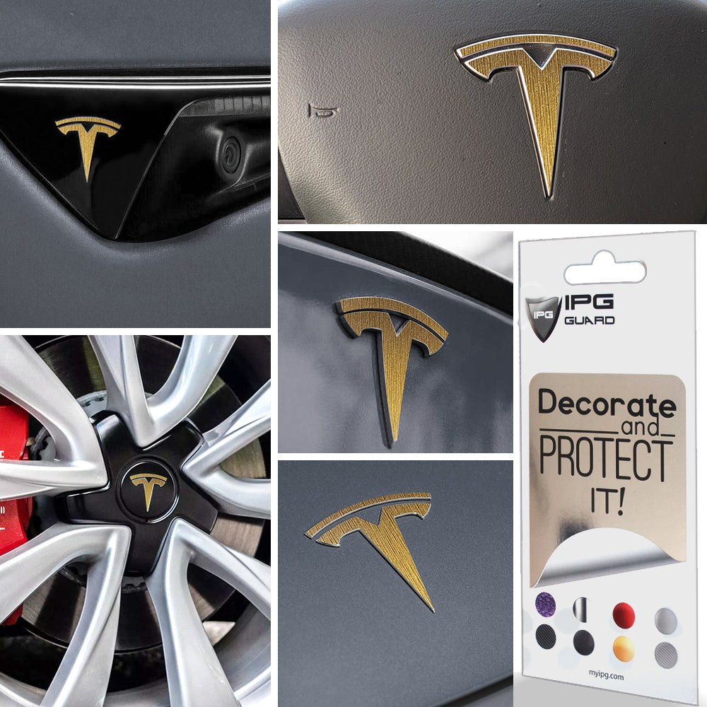Tesla Model 3 için IPG Dekoratif Koruyucu Amblem Sticker Etiket Aksesuar Vinil (9 Logo Set)