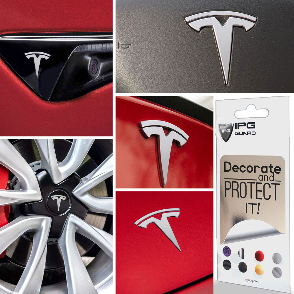 Tesla Model 3 için IPG Dekoratif Koruyucu Amblem Sticker Etiket Aksesuar Vinil (9 Logo Set)
