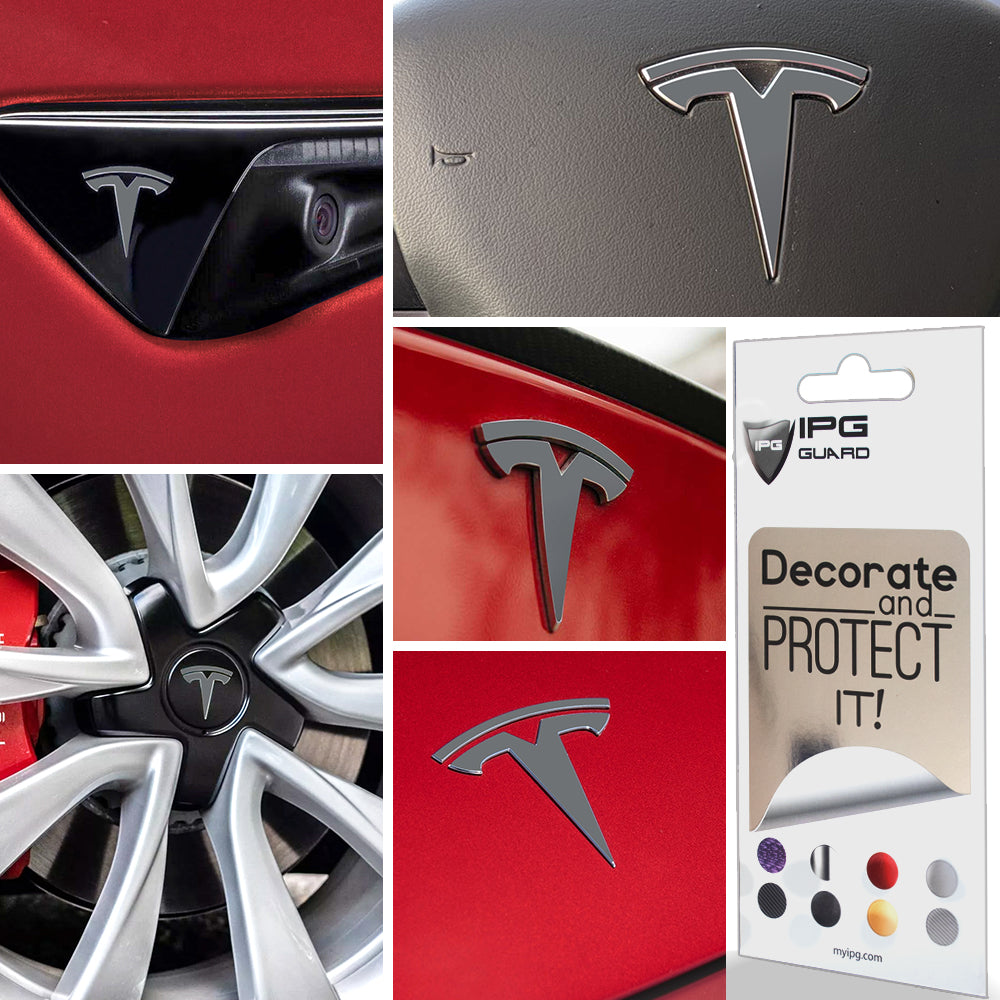 Tesla Model 3 için IPG Dekoratif Koruyucu Amblem Sticker Etiket Aksesuar Vinil (9 Logo Set)