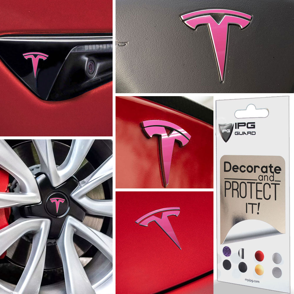 Tesla Model 3 için IPG Dekoratif Koruyucu Amblem Sticker Etiket Aksesuar Vinil (9 Logo Set)