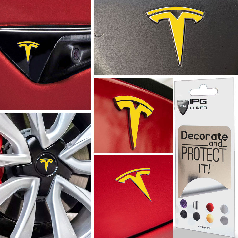 Tesla Model 3 için IPG Dekoratif Koruyucu Amblem Sticker Etiket Aksesuar Vinil (9 Logo Set)