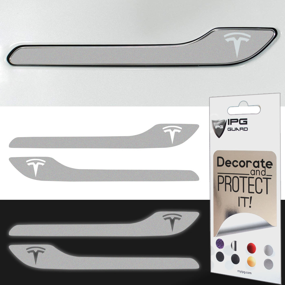 IPG Decorative for Tesla Model 3 / Model Y Door Handle (Set of 4) Decals Stickers Protector - (Reflective Series)