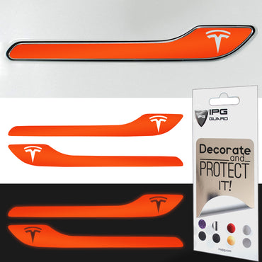 Tesla Model 3 / Model Y Kapı Kolu için IPG Dekoratif Koruyucu Logo Amblem Sticker Etiket Aksesuar Vinil (4 Set)(Reflektif Serisi)