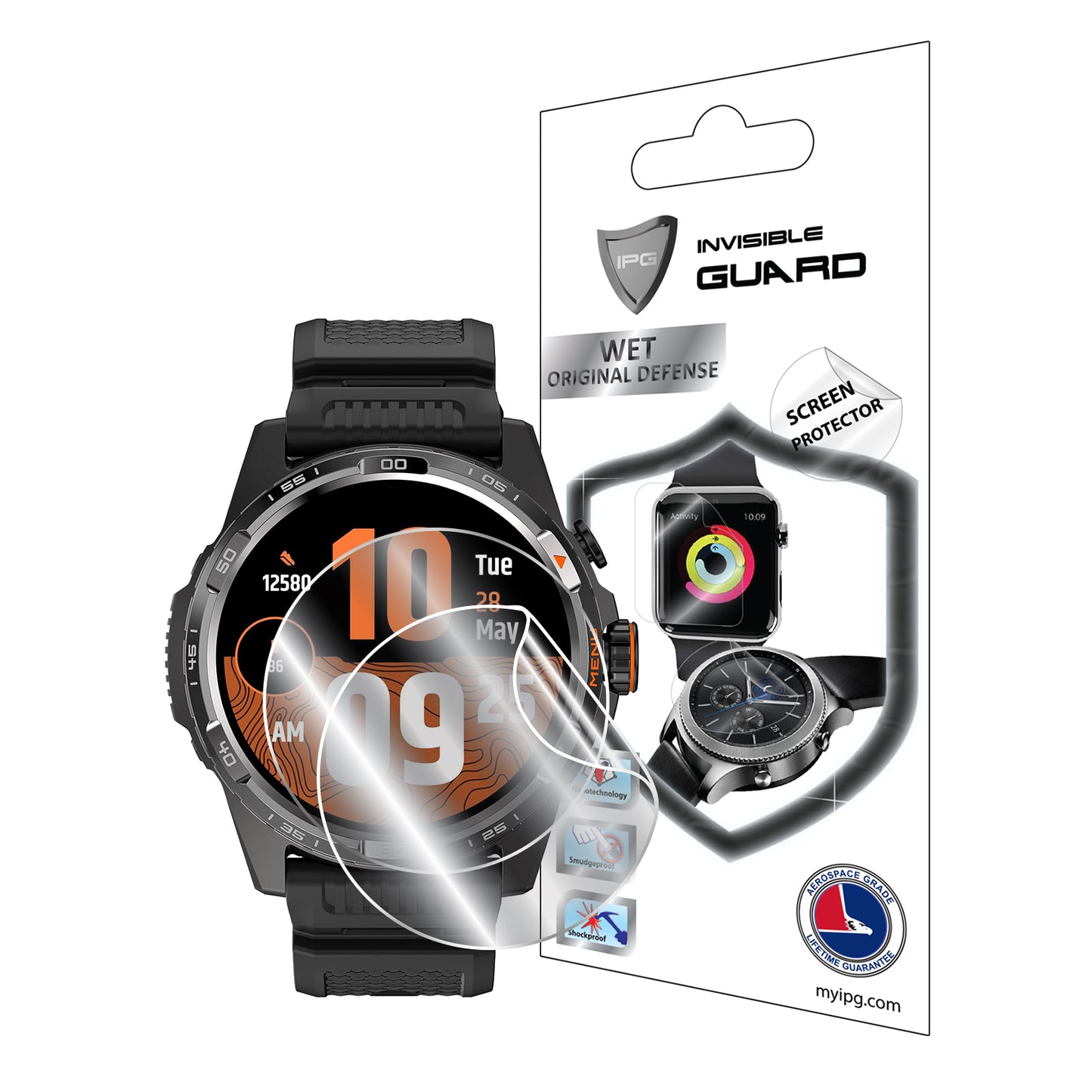 Ticwatch Atlas Smartwatch Akıllı Saat İçin Ipg Orijinal Ekran Koruyucu (2 Adet) (Hidrojel)