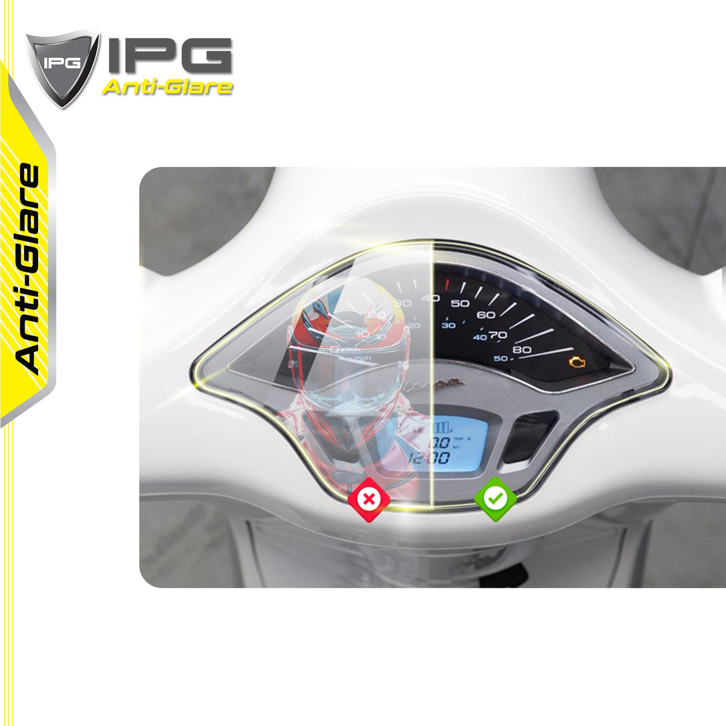 IPG Anti-Glare for Vespa Primavera 150 2015-2022 Motorcycle Speedometer Display ANTI-GLARE SCREEN Protector