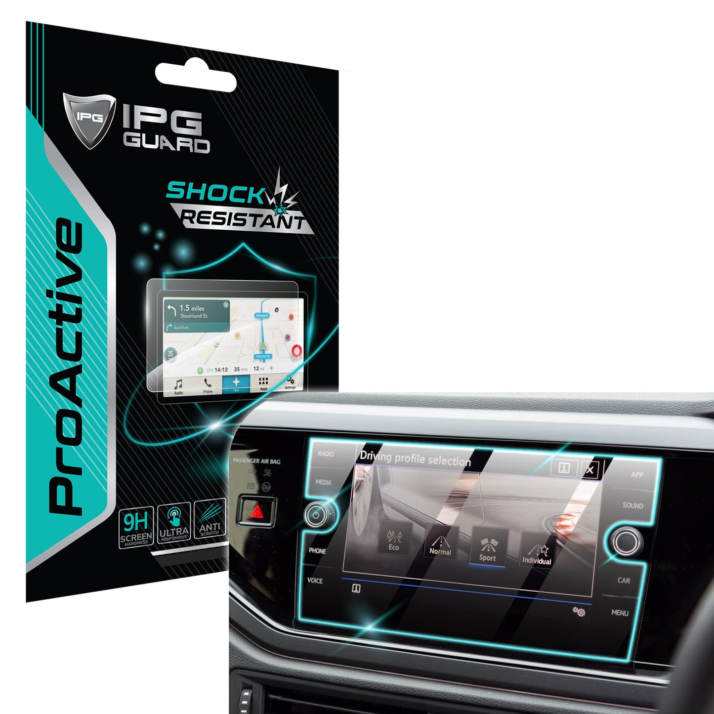 IPG ProActive for Volkswagen Taigo 2022-2023 8" inch Navigation Display Screen Protector