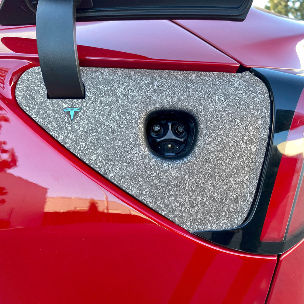 Tesla Model 3 - Model Y 2021-2023 Şarj Port Girişi için IPG Dekoratif Koruyucu Logo Amblem Sticker Etiket Aksesuar Vinil