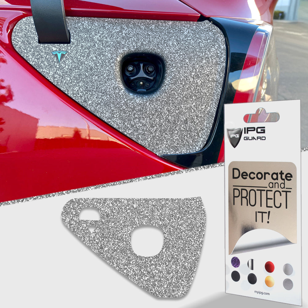 Tesla Model 3 - Model Y 2021-2023 Şarj Port Girişi için IPG Dekoratif Koruyucu Logo Amblem Sticker Etiket Aksesuar Vinil