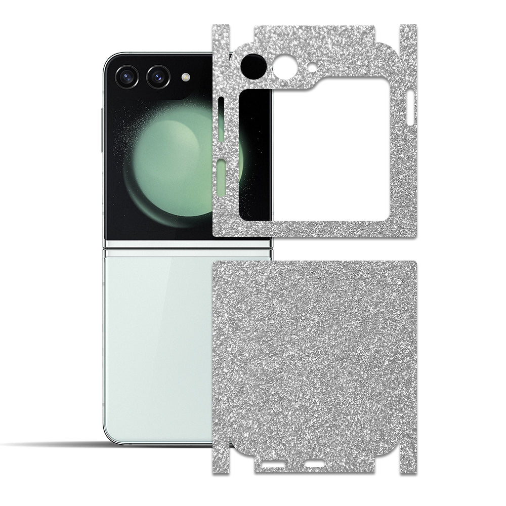 Samsung Galaxy Z Flip 5 için IPG Dekoratif Karbon Fiber Vinil Ön, Arka ve Yanlar Tam Koruma
