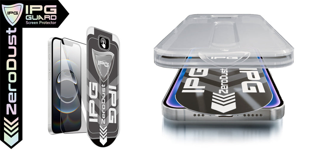 IPG Zero Dust tempered glass screen protector in action—its precision fit and dust-free