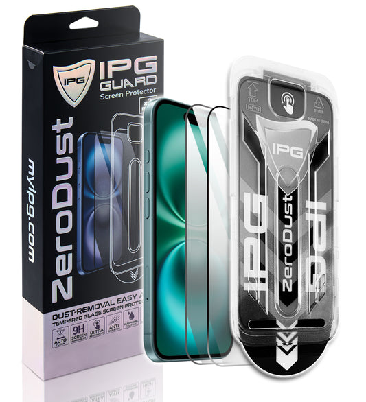 IPG ZeroDust - Apple iPhone 16 için Otomatik Toz Temizleyici EKRAN Koruyucu (2 Adet) (Temperli Cam)