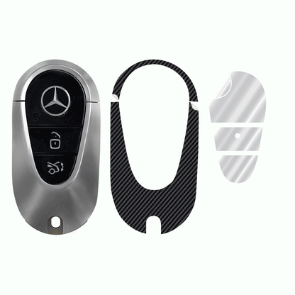 IPG Decorative for Mercedes 2021–2025 C/E/S/GLC/CLE/EQE/EQS/SL-Class Smart Key Protector Protect & Decorate Vinly Set Cover
