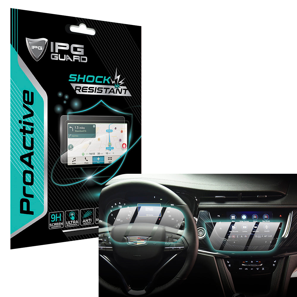 IPG ProActive for Cadillac XT5 2017-2024 & XT6 Luxury Premium Sport 2020-2024 8" inch Navigation + Dashboard Screen Protector (2 Pieces)