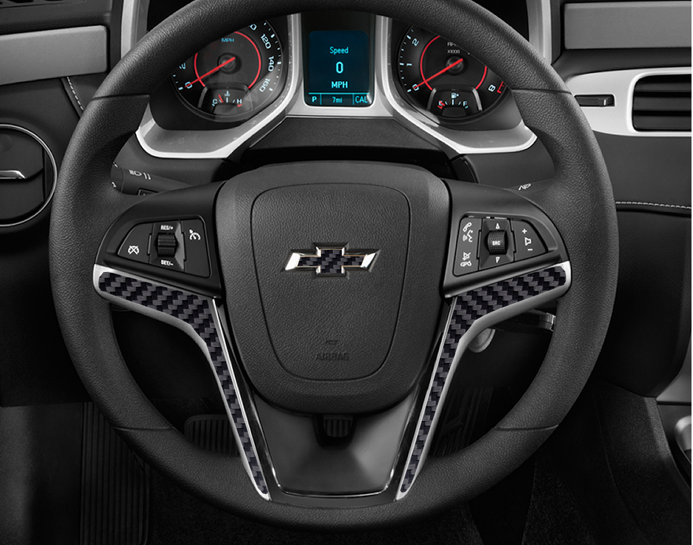 IPG Decorative for 2012 - 2015 CAMARO Steering Wheel With Emblem Decals Stickers Protector