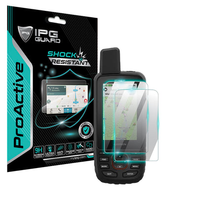 IPG ProActive for Garmin GPSMAP 66i 66s 66st 66sr 67 67i GPS Handheld Navigator (2 Units) SCREEN Protector