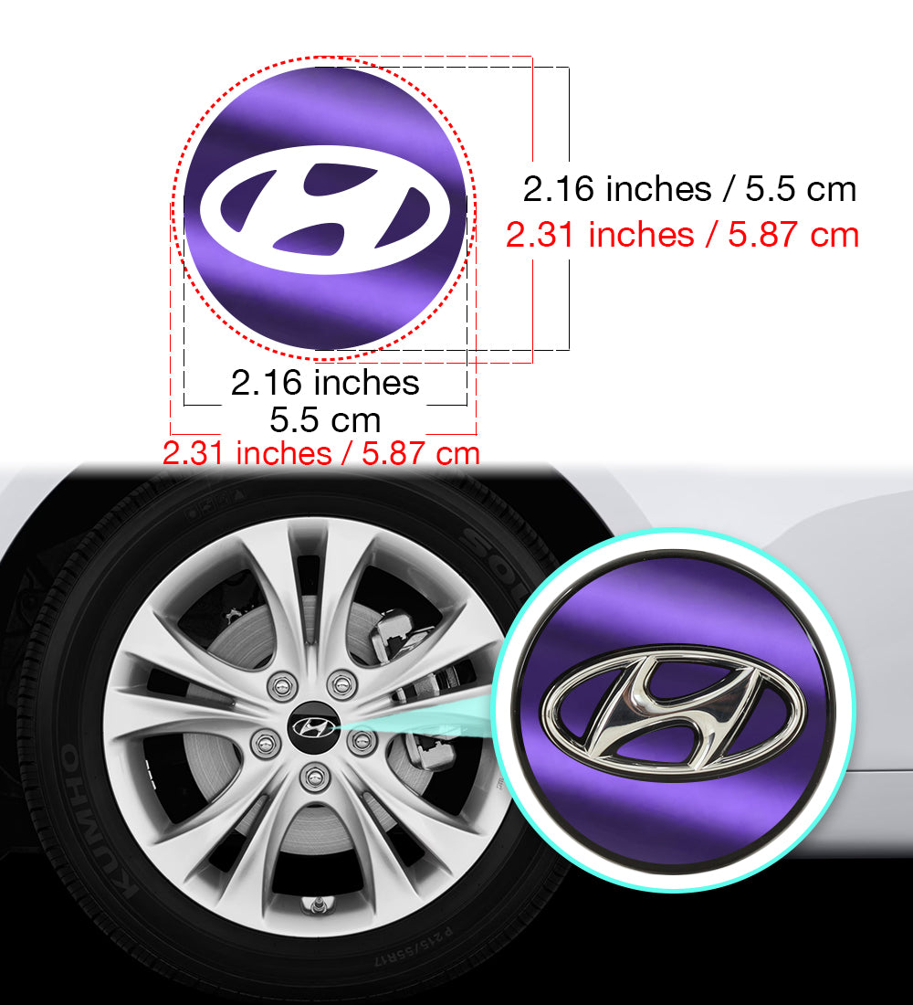 IPG Decorative for Hyundai Sonata - Azera - Santa Fe 2011-2023 Logo Center Cap Wheel Tire Decals Stickers Logo (Center Cap:2.31"-4 Units)