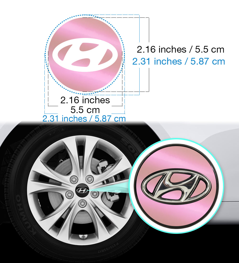 IPG Decorative for Hyundai Sonata - Azera - Santa Fe 2011-2023 Logo Center Cap Wheel Tire Decals Stickers Logo (Center Cap:2.31"-4 Units)