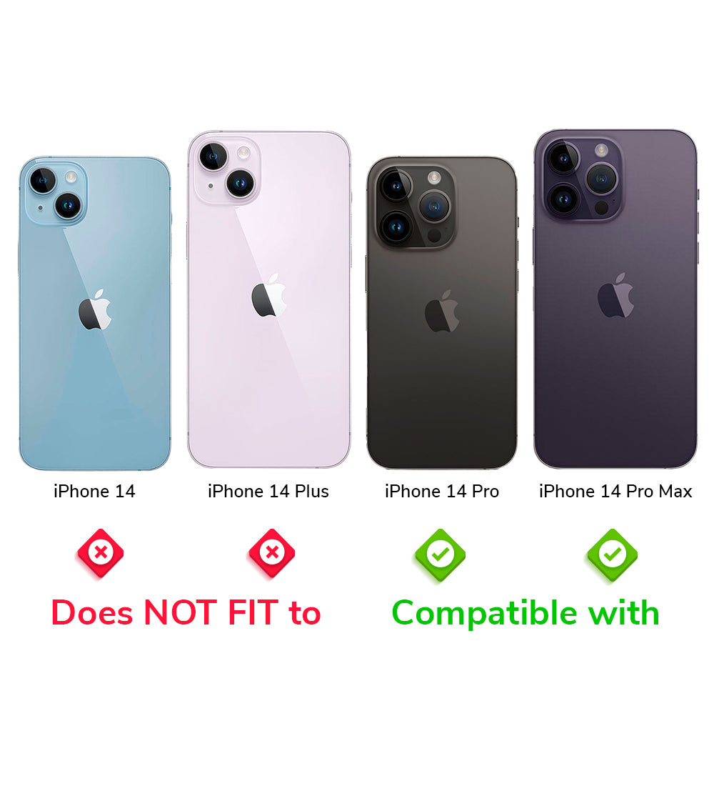 IPG ProLens for Apple iPhone 14 Pro / 14 Pro Max Rhombic 3D Diamond Individual Frame Camera Lens Protector (2 Color Options)