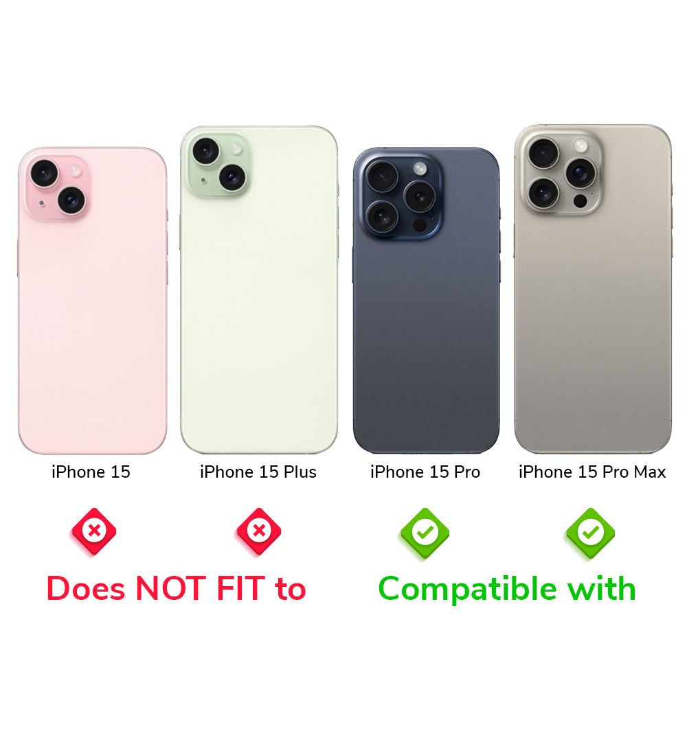 IPG ProLens for Apple iPhone 15 Pro / 15 Pro Max Rhombic 3D Diamond Individual Frame Camera Lens Protector (2 Color Options)