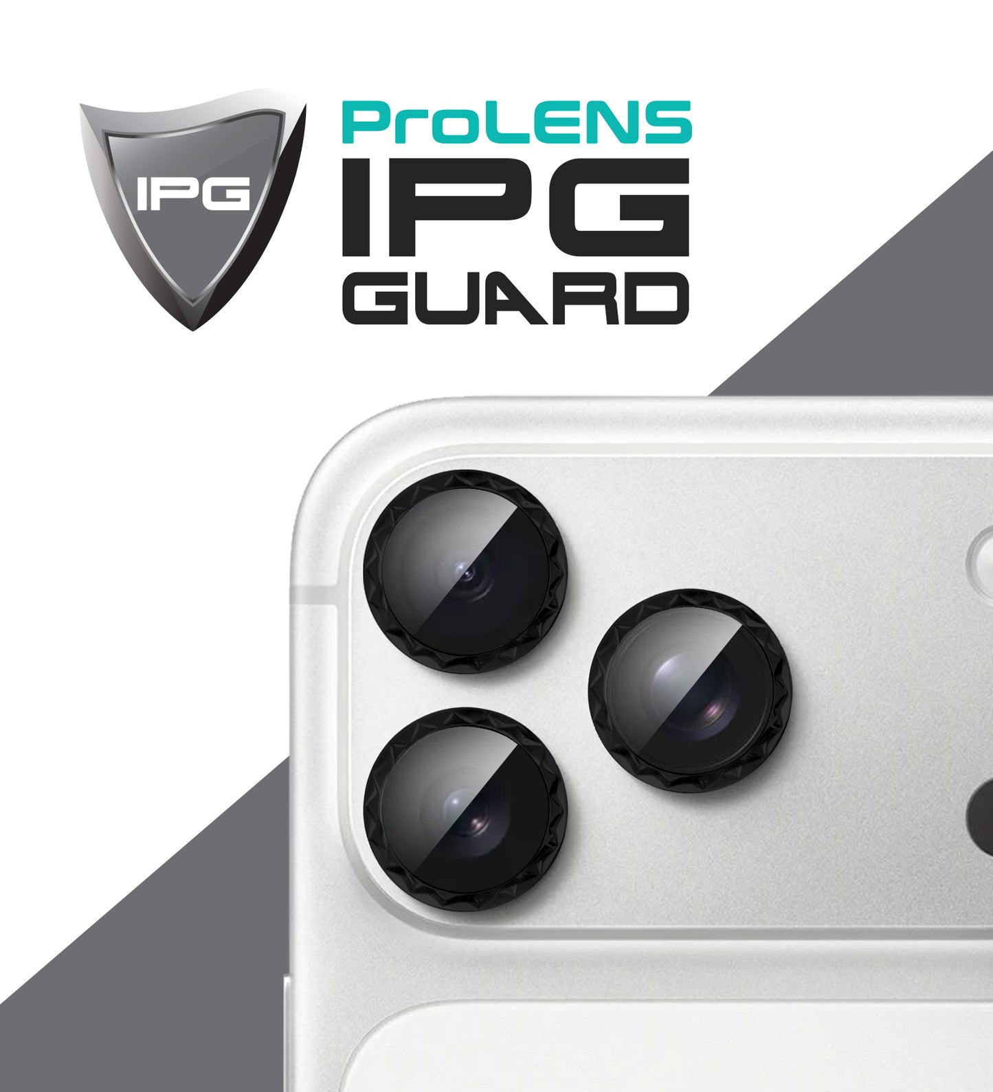 IPG ProLens for Apple iPhone 17 Pro - 17 Pro Max Rhombic 3D Diamond Individual Frame Camera Lens Protector (2 Color Options)