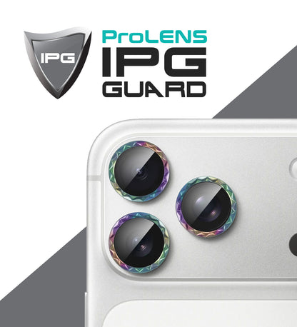 IPG ProLens for Apple iPhone 17 Pro - 17 Pro Max Rhombic 3D Diamond Individual Frame Camera Lens Protector (2 Color Options)