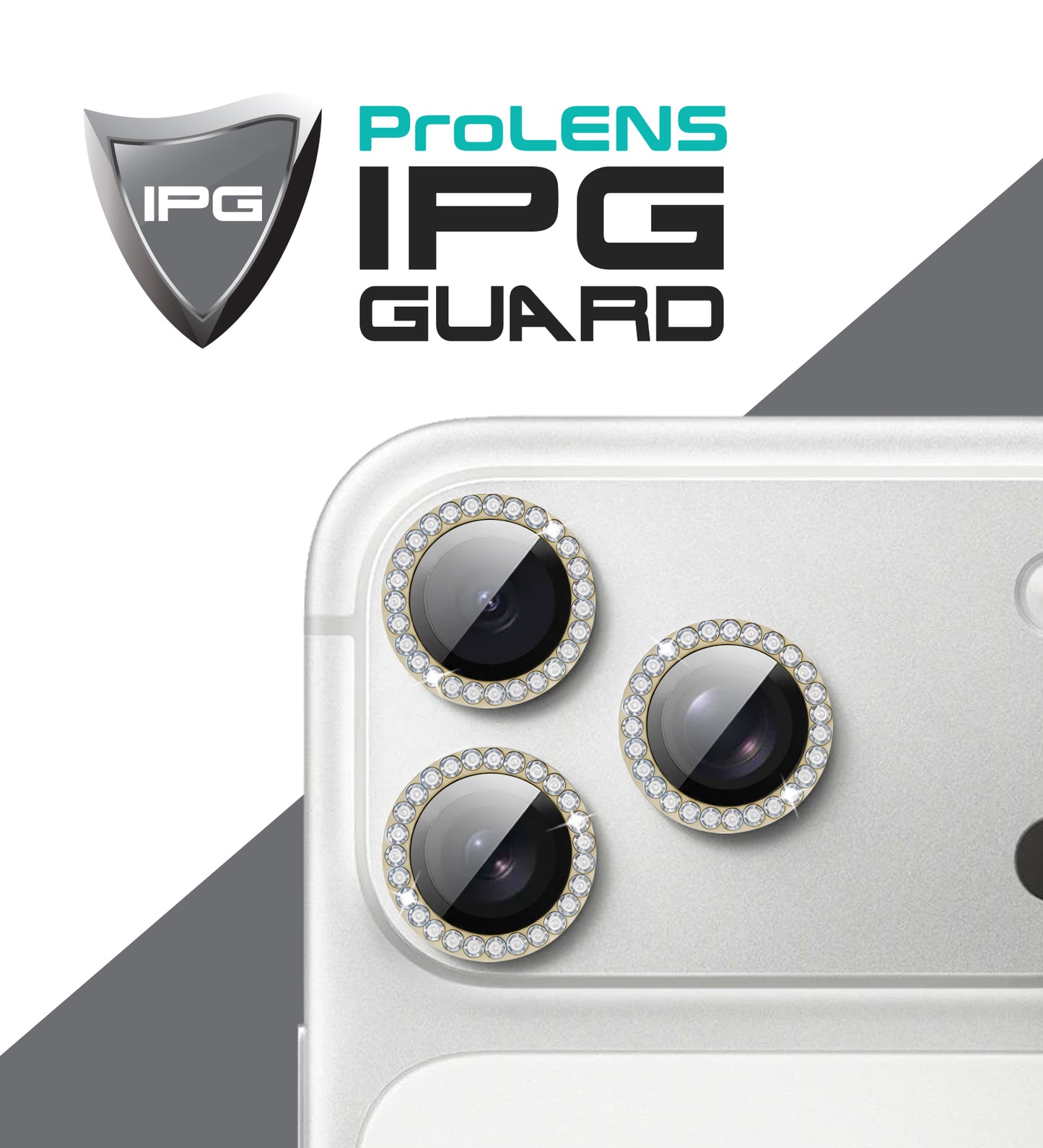 IPG ProLens Apple iPhone 16 Pro - 16 Pro Max için Elmas - Taşlı Kamera Lens Koruyucu (4 Farklı Renk Seçeneğiyle)