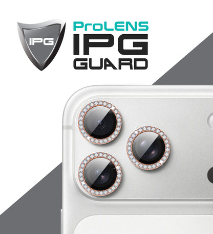 IPG ProLens Apple iPhone 16 Pro - 16 Pro Max için Elmas - Taşlı Kamera Lens Koruyucu (4 Farklı Renk Seçeneğiyle)