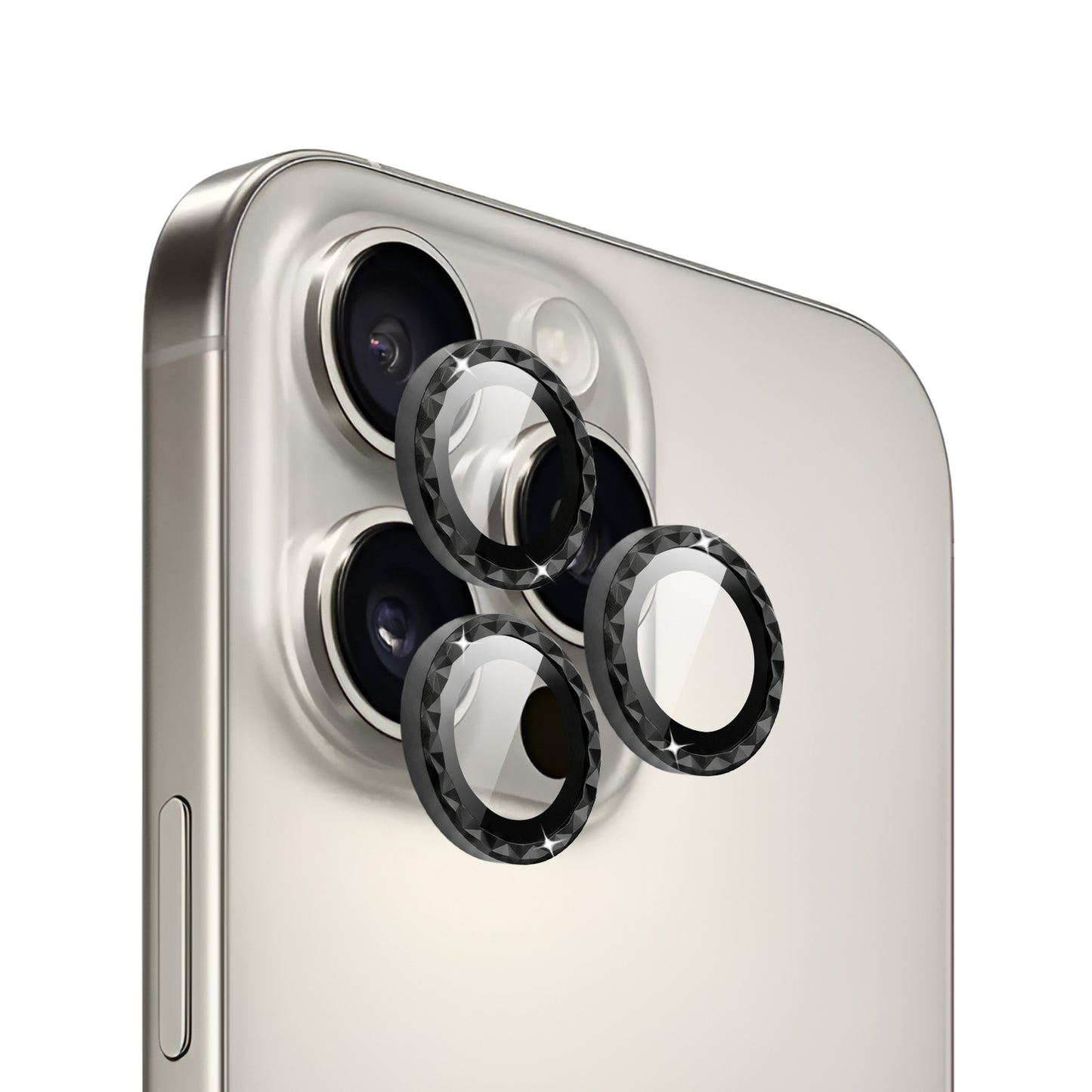 IPG ProLens Apple iPhone 16 Pro - 16 Pro Max için Elmas - Taşlı Kamera Lens Koruyucu (4 Farklı Renk Seçeneğiyle)