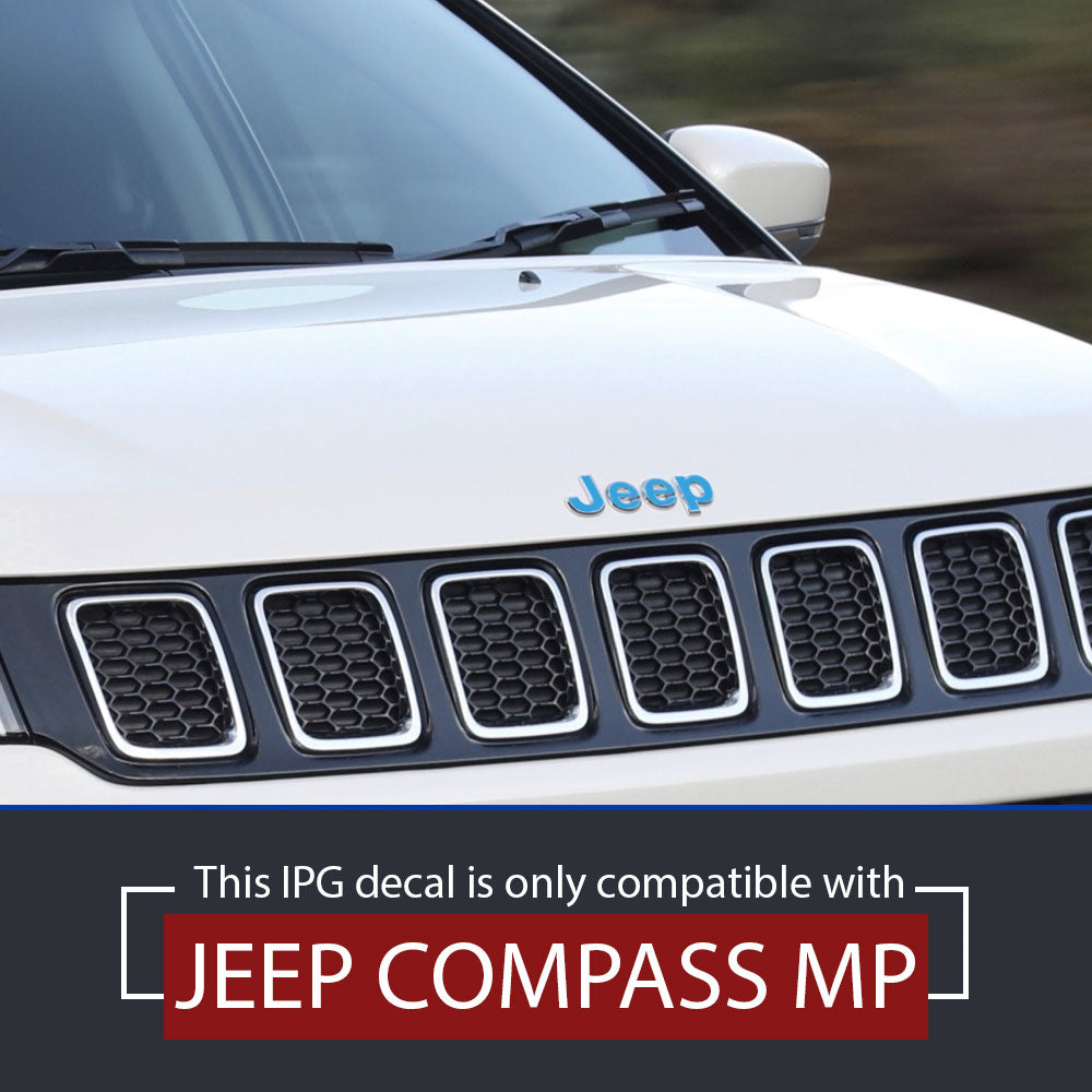 IPG Decorative for Jeep Compass MP 2017-2019 Front and Rear Emblem Decals Stickers Protector