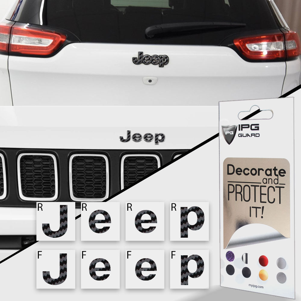 IPG Decorative for Jeep Compass MP 2017-2019 Front and Rear Emblem Decals Stickers Protector