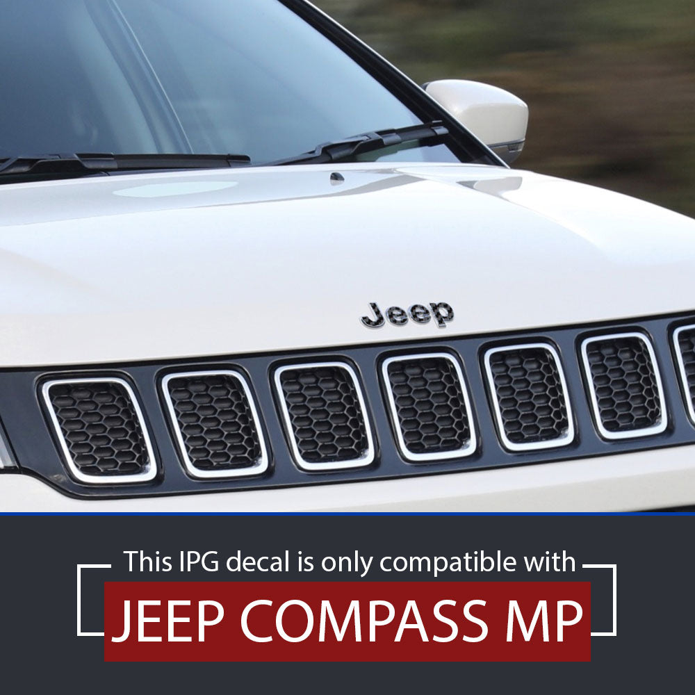 IPG Decorative for Jeep Compass MP 2017-2019 Front and Rear Emblem Decals Stickers Protector