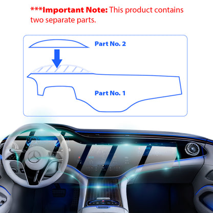 Car interior with a diagram indicating two separate parts labeled 'Part No. 1' and 'Part No. 2'.