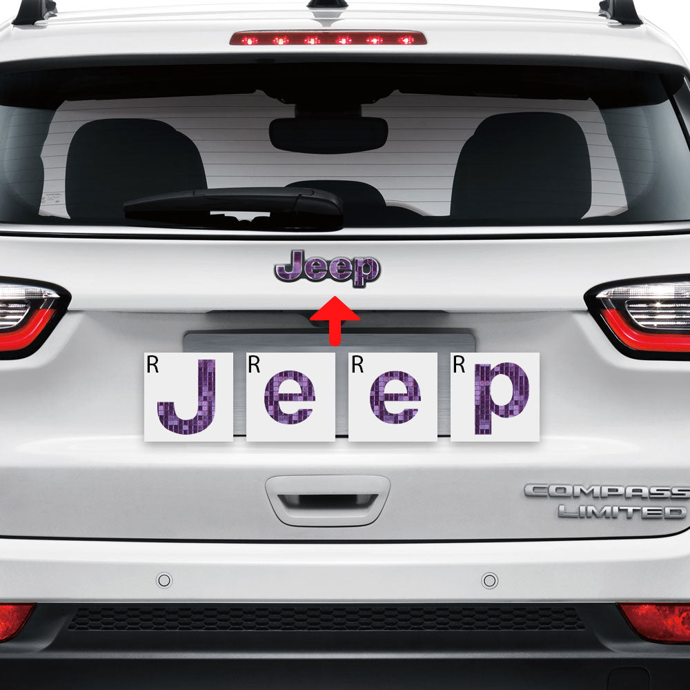 IPG Decorative for Jeep Compass MP 2017-2019 Front and Rear Emblem Decals Stickers Protector