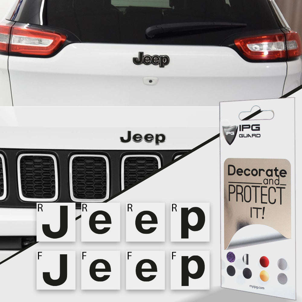 IPG Decorative for Jeep Compass MP 2017-2019 Front and Rear Emblem Decals Stickers Protector